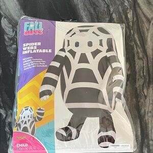 Fall Guys Costume Spider Webs Inflatable Kids Costume - Black and White